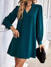 Load image into Gallery viewer, Elegant V-Neck Shirt Mini Dress
