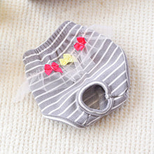 Load image into Gallery viewer, Striped Cotton Puppy Panties Set
