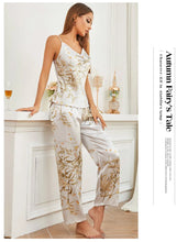 Load image into Gallery viewer, Cherry Satin Long Pajama Set

