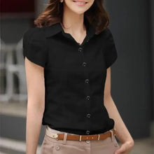 Load image into Gallery viewer, Women's Shirt 2026 Summer Women Top Female Black White Shirts Office Ladies Blouse OL Clothes Woman Short Sleeve Workwear

