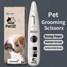 Load image into Gallery viewer, Pet Dog Electric Groomer Trimmer with LED Light Waterproof Pet Foot Hair Trimmer Low Noise Cat Dog Face Foot Ear Hip Paw Shaver
