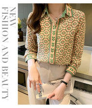 Load image into Gallery viewer, Fashion ladies shirts New elegant Women Blouses Long Sleeve Button-Down Tops blusa mujer
