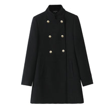 Load image into Gallery viewer, Retro Black Wool Long Coat
