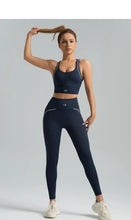 Load image into Gallery viewer, Women's set, slim fit yoga set, high-intensity exercise set, high elasticity, breathable fitness yoga suit
