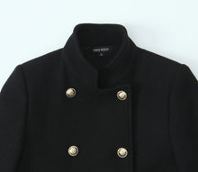 Load image into Gallery viewer, Retro Black Wool Long Coat
