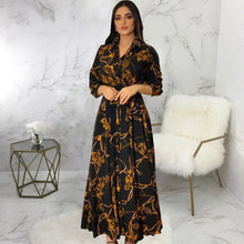 Load image into Gallery viewer, Women's Fashion  New Sexy Elegant Dress Temperament Digital Printing Long Shirt Dress Ladies Elegant Commuter Casual Dress
