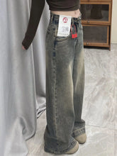 Load image into Gallery viewer, Vintage Wide-leg Jeans Women's Spring Summer New Loose-fit Slimming Draped Versatile Trailing Straight-leg Trousers
