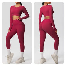 Load image into Gallery viewer, Yoga Gym Set Women Sports Impact Longline Strappy Top Fitness Overalls Sets Womens 2 Piece Sportswear Woman Gym Leggings Solid
