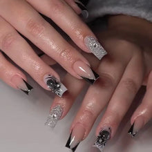 Load image into Gallery viewer, 24pcs Thriller Style False Nails With Halloween Ant Bugs Pattern Wearable Press On Nails Ballet Black Punk Nail Art Decoration
