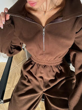Load image into Gallery viewer, Jumpsuit Women 2026 New Fashionable Long Sleeved Jumpsuit for Women's Casual Half Open Collar Elastic Waist Jumpsuit
