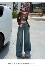 Load image into Gallery viewer, High Waisted Wide Leg Jeans Women Cotton Retro Denim Y2k Loose Fashion Design Sense Pant Streetwear Baggy Straight Trouser Woman
