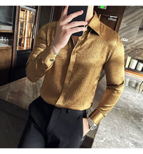 Load image into Gallery viewer, Glossy Slim Fit Men’s Dress Shirt
