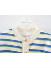 Load image into Gallery viewer, Striped Knit Baby Girl Romper
