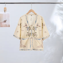 Load image into Gallery viewer, Casual Print Top Shorts Women Set Holidays V-neck Long Flare Sleeve Blouse Wide Leg Short Pants 2026 Summer Autumn Lady Outfit

