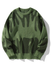 Load image into Gallery viewer, Geometric Knit Contrast Pullover Sweater

