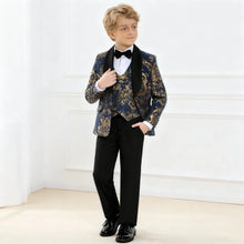 Load image into Gallery viewer, Navy Floral Boys Formal Suit
