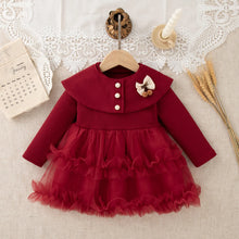 Load image into Gallery viewer, Bow Tulle Flower Baby Dress
