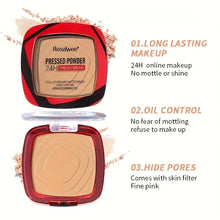 Load image into Gallery viewer, Matte Full Coverage Pressed Powder Foundation With Puff Applicator, 24H Fresh Wear Matte Weightless Finishing Powder Makeup
