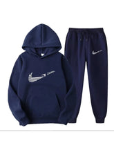 Load image into Gallery viewer, Men Tracksuit 2 Pieces Sets Hooded Sweatshirt +Drawstring Pants Male Hoodies Running Sportswear Men Women Autumn Sportwear
