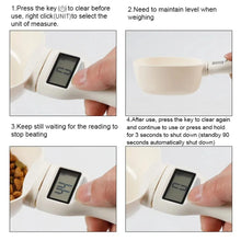 Load image into Gallery viewer, Pet Food Measuring Scoop Electronic Dog Cat Food Measuring Cup Digital Spoon Scale Kitchen Food Scale with LED Display
