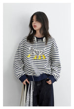 Load image into Gallery viewer, Striped Dog Print Loose Tee

