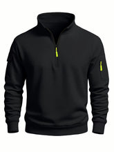 Load image into Gallery viewer, Men's Sweatshirt 2025 Autumn and Winter New Casual Sports Casual Long Sleeved High Neck Half Zipper Windproof Top
