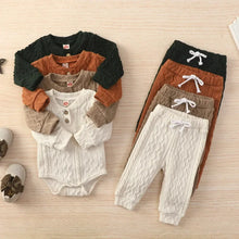 Load image into Gallery viewer, Knitted Baby Autumn Outfit Set
