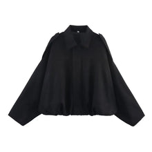 Load image into Gallery viewer, Women Bomber Jackets Suede Texture Coats Fashion Turn-down Collar Long Sleeve Loose Vintage Female Outerwear Chic Top Streetwear
