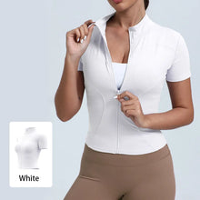 Load image into Gallery viewer, New Women's High-Elastic Yoga Jacket — Form-Fitting, "Naked-Feel" Running &amp; Fitness Top (Short Sleeve)
