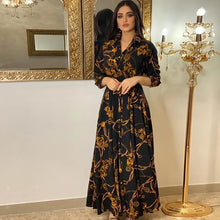 Load image into Gallery viewer, Women's Fashion  New Sexy Elegant Dress Temperament Digital Printing Long Shirt Dress Ladies Elegant Commuter Casual Dress

