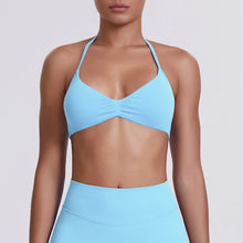 Load image into Gallery viewer, Sport Bra Strappy Bra Top Women High Support Thin Strap Halter Sport Seamless Bras Scrunch Workout Yoga Tank
