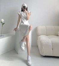 Load image into Gallery viewer, Chic Minimalist White Midi Dress
