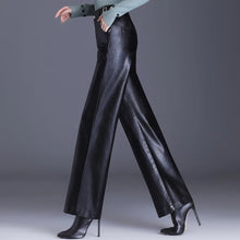 Load image into Gallery viewer, Wide Leg PU Leather Pants
