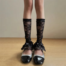 Load image into Gallery viewer, Lolita Bow Knit Knee Socks

