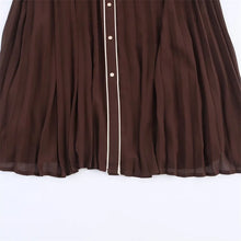 Load image into Gallery viewer, Elegant Pleated Belted Midi Dress
