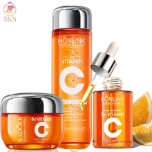 Load image into Gallery viewer, Vitamin C Skincare Travel Skincare Toner+ Serum+Face Cream Moisturizing Brightening Hydrating Facial Serum Face Care Set
