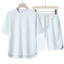 Load image into Gallery viewer, NEW Summer Men Suit Round Neck Short Sleeve T-shirt+shorts Two Piece Set Loose Outdoor sport Casual Suit men T-shirt Tracksuit
