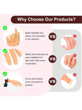 Load image into Gallery viewer, Nail art beginners practice fake hand models with insertable nail plates, bendable fingers, display racks, rubber hands
