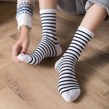 Load image into Gallery viewer, Colorful Striped Cotton Crew Socks
