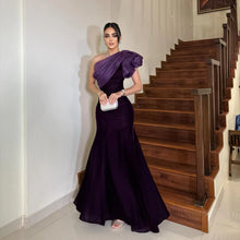 Load image into Gallery viewer, One Shoulder Draped Mermaid Evening Gown
