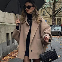 Load image into Gallery viewer, HXAO Woman Winter Coats Faux Wool Coats And Mixtures Oversized Long Coat Women Autumn Long Sleeve Solid Coats Casual Warm Parkas
