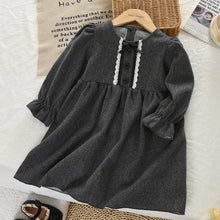 Load image into Gallery viewer, Simple Bow Long Sleeve Girls Dress
