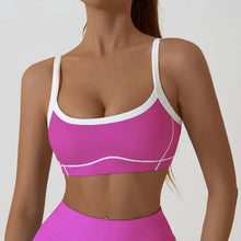 Load image into Gallery viewer, Yoga Sports Bra Color Clashing Shock Absorbing Brassiere Women Full Cup Breathable Gym Tube top Bra Yoga Workout Underwear
