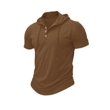 Load image into Gallery viewer, Men T Shirts  Summer Slim Fitness Hooded Short-Sleeved Bodybuilding Quick Dry Tshirt Male Gym Clothes Breathable Sports Tops
