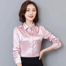 Load image into Gallery viewer, Elegant Satin Silk Office Blouse
