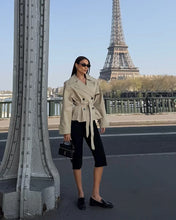 Load image into Gallery viewer, Women's Jacket 2026 New Spring Fashion Khkai Belted Short Jacket for Women Autumn Ladies Jacket Casaul Chic Women Outerwear
