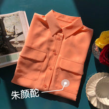 Load image into Gallery viewer, Women Real Silk Shirts Classic Double Pockets Solid Color Casual Fashion Long Sleeve Thin Shirt Blouses Tees
