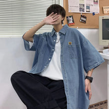 Load image into Gallery viewer, 2025 Shirts Men Clothing Fashion Short Sleeve Summer Korean Style Loose All-match Cargo Handsome Homme Solid Tops Harajuku
