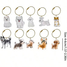 Load image into Gallery viewer, Transparent Cute Dog Pendant Keychain Creative Pet Hair Storage Capsule Hanging Ornament for Pet Lover DIY Pet Memorial Keychain
