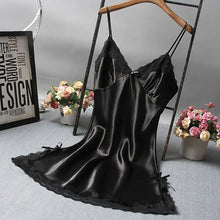 Load image into Gallery viewer, Silk Lace Camisole Nightgown Women
